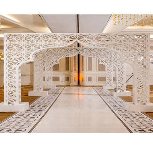 Opulent <b>Wedding</b> Aisle Way Decor Laser Cut <b>Frame</b> Stunning White Mughal Style <b>Wedding</b> Arch Elegant <b>Wedding</b> Stage Entrance Setup UK - Product Image 1