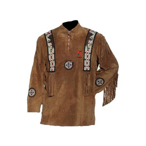 Solid Trader Premium Quality Luxury Long Tassel Design Tailoring Elegant Western Style <b>Suede</b> Fringe Leather <b>Jacket</b> - Product Image 1