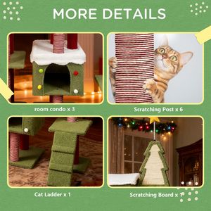 Albero per Gatti da Interno per Natale, Ampio e Alto, per Tirare e Giocare - Product Image 3
