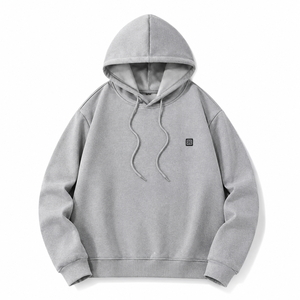 Sudadera con Capucha Gris para Hombre, Estilo Holgado, Tejida, Informal, para Invierno, con Diseño de Dibujos Animados, Bolsillo Naranja, Ecológica - Product Image 2