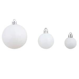 Ensemble de 100 boules et décorations de Noël blanches et grises, petites et moyennes, en plastique, pour décorations festives - Product Image 6