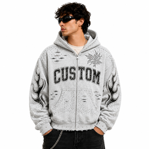 Custom Manufacturer Hoodie Brushed Cotton <b>Zip</b> Hoodie Supplier Factory Hoodie Export - Product Image 1