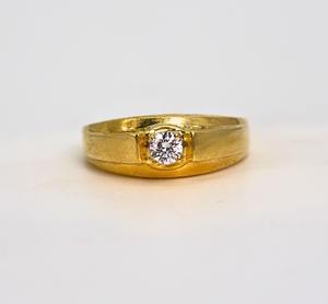 Anillo de Oro Amarillo Sólido de 14K con Diamante Cultivado en Laboratorio de 1 Quilate, Corte Redondo, Brillante y Pulido, Anillo de Boda para Mujer, Color D a G, Claridad IF SI2 - Product Image 4