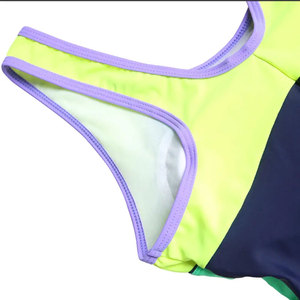 Traje de Baño de Dos Piezas para Mujer con Bloques de Color y Ribete en Contraste, Estilo Shorts, Spandex y Poliéster, Último Diseño, Buena Calidad, Conjunto de Bikini - Product Image 5