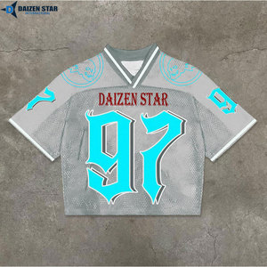 Maillot de football américain Daizen Star pour homme, col en V, manches courtes, impression sublimée, numéro 97, respirant, 100% polyester élastique - Product Image 6