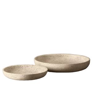 Tazón Redondo Grande de Piedra Travertino Beige, Plato Decorativo para Servir, para Decoración del Hogar y Exhibición, PRECIO de Mayoreo, EN VENTA - Product Image 1