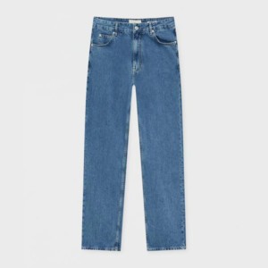 Jean en denim décontracté pour homme, coupe droite, taille mi-haute, respirant, coupe-vent, brodé, en coton, pour printemps et automne, vente en gros - Product Image 2