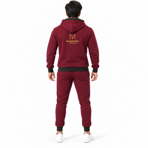 Conjunto Deportivo de Invierno de 2 Piezas, Talla Grande, Informal, de Forro Polar, 100% Algodón, Transpirable, Ecológico, Unisex, con Capucha y Cuello Alto - Product Image 2