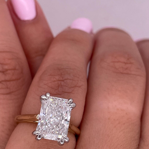 IGI Certified 2 Carat Radiant cut lab <b>Diamond</b> <b>Ring</b> Solid Gold Teardrop Solitaire Engagement <b>Ring</b> - Product Image 5