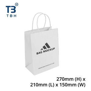 Bolsa de papel premium de gran calidad con asa retorcida, 270x210x150mm, ideal para compras, comerciantes, empaquetado, vendedores, proveedores, comerciantes mayoristas - Product Image 2