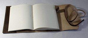 Customized Logo Gift Stationery Notebook Handmade Recycled Cotton Paper Journal <b>A4</b> Size Genuine Leather Hard Cover Refillable - Product Image 4