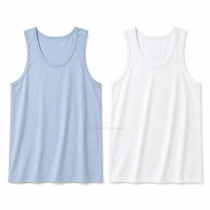 100% cotton <b>men's</b> tank quick dry knitted <b>vest</b> <b>men's</b> casual o-neck solid color sleeveless <b>men's</b> tank top <b>vest</b> - Product Image 1