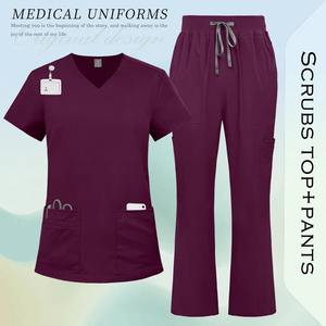 Uniforme Quirúrgico, Conjunto de Uniforme Médico con Múltiples Bolsillos, Pantalones y Blusa, Uniforme Clínico, Ropa de Trabajo para Salón de Belleza, Spa, Hospital - Product Image 2
