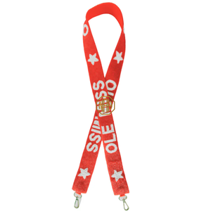 Correa de Bolso Bordada con Cuentas Rojas y Blancas de Ole Miss, Patrón de Estrellas, Accesorio Desmontable para Bolso, Exportador al por Mayor - Product Image 4