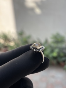Designer 925 Sterling Silver Golden Rutile Bohemian Style Women's <b>Ring</b> Handmade Natural Fire Gemstone Jewelry Square Cut - Product Image 3
