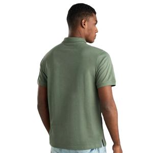 2025 nouveauté hommes pour polos en gros à manches courtes uni décontracté tricoté tissu 4 voies extensible Polyester motif solide - Product Image 4