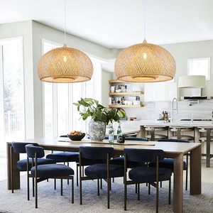Bamboo Lampshade Handmade Rustic Woven Pendant <b>Light</b> Shade Natural <b>Ceiling</b> Lamp Cover for Home Hotel Wholesale - Product Image 3