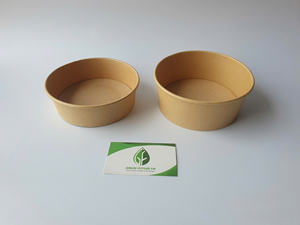 Bol en papier kraft avec couvercle en PET, 500 ml, 750 ml, 1000 ml, rond, pour fruits, salades et aliments – Offre Spéciale - Product Image 2