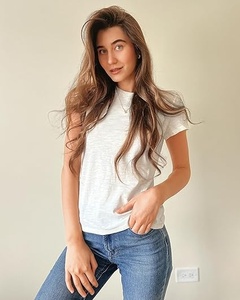 T-shirt en coton uni de haute qualité pour femmes - Product Image 3