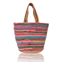 Sac fourre-tout ouvert en toile de coton écologique de haute qualité, personnalisé pour femmes, style bohème, multifonctionnel et portable