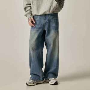 Manufacturer Direct Men's Wholesale Breathable Casual Dark Straight Solid Denim Jeans Embroidery for Summer Autumn Winter - Product Image 2