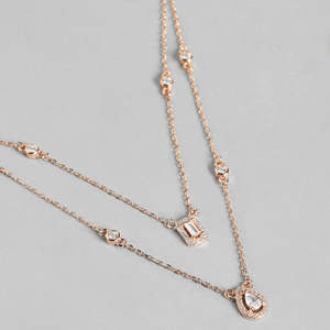 Collier en argent 925 superposé élégant de couleur rose, fait main, pour femme, à porter au quotidien, tendance pour les mariages, les fêtes, les fiançailles - Product Image 3