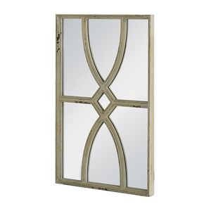 Specchio da Parete Rettangolare in Legno con Cornice Bianca Anticata 16x23 Pollici, Versatile Orizzontale e Verticale, Decorazione per Soggiorno - Product Image 2