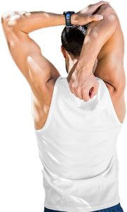 Débardeur blanc en coton pour homme, sans couture, pour la gym, le fitness, la musculation, vente en gros en Inde - Product Image 3