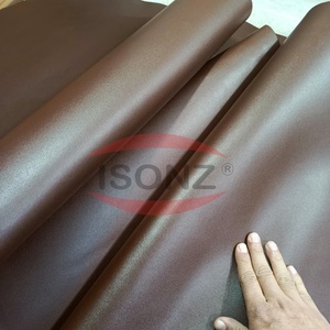 Cuir de vachette marron pleine fleur gaufré pour chaussures, sacs, ceintures et usages personnalisés par ISONZ - Product Image 1