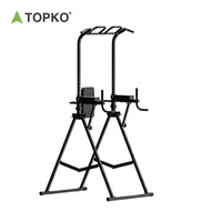 Barre de traction sur pied TOPKO de haute qualité, station de traction réglable, station de dips pliable pour la maison