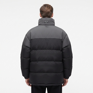 Men's Winter Bubble Puffer Jacket Two Tone Design Warm Stand Collar <b>Padded</b> <b>Coat</b> - Product Image 3