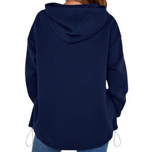 Sweat à capuche pour femme à épaules tombantes, personnalisé, style streetwear décontracté, coupe ample, vêtement de mode quotidien - Product Image 2