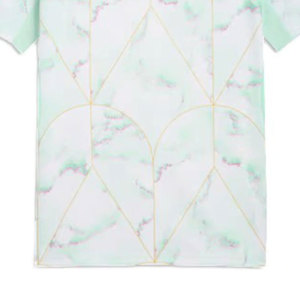 เสื้อยืดแขนสั้นสีขาวแบบยูนิเซ็กซ์ พิมพ์ลายไล่เฉดสีมิ้นท์ คอกลม ระบายอากาศได้ดี ผลิตจากโพลีเอสเตอร์ เหมาะสำหรับฤดูร้อน ทรงปกติ - Product Image 3