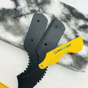 Yellow Black Color Coated Professional Classic Men's Straight Stainless Steel <b>Single</b> <b>Blade</b> Replaceable Barber <b>Razor</b> Customized - Product Image 4