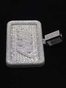Custom Zig Zag Emerald Cut Lab Grown Diamond <b>Pendant</b> 925 Sterling <b>Silver</b> VVS1 Iced Out Hip Hop Personalized Name Statement Charm - Product Image 5