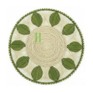 Eco Friendly Seagrass Round Bohemian Charger <b>Plate</b> <b>Mats</b> Pads Home Decoration 35cm Diameter Wholesale From Vietnam - Product Image 2