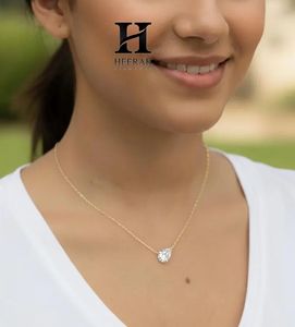 Pendentif en diamant de laboratoire taille poire certifié IGI |   Collier solitaire en or jaune 14 carats en forme de larme pour femme - Product Image 3