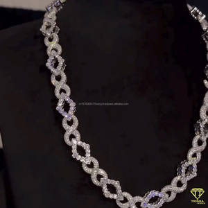 Cadenas Cubanas de Plata de Ley 925 de 10 mm de Ancho con Incrustaciones de Diamantes, Estilo Hip Hop, con Certificación de Diamantes VVS, Cadenas de Moissanita - Product Image 3