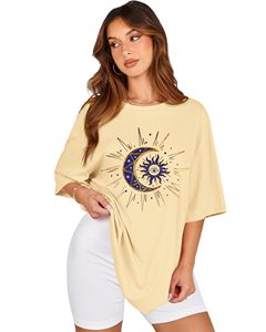 T-shirts d'été pour femmes 100% coton, imprimés graphiques, t-shirts DTF, col rond, manches courtes, amples et confortables - Product Image 2