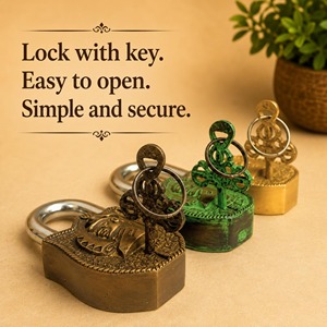 Marshal Sir Thomas Padlock Antique Patina Padlock Unique Design <b>Locks</b> Working <b>Lock</b> with Durable Polished Finish Two Main Key - Product Image 3