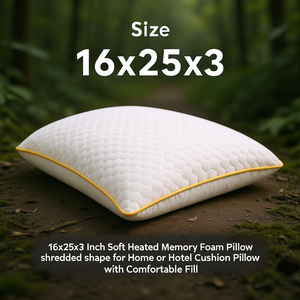 Almohada de Espuma Viscoelástica Suave y Calefactable de 16x25x3 Pulgadas, con Relleno Cómodo para el Hogar o Hotel - Product Image 3