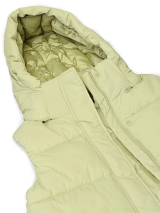 Chaleco Acolchado Verde Claro para Mujer, Cuello Alto, Cierre de Cremallera, Cortavientos, Ropa Exterior Informal, Color Sólido, Poliéster - Product Image 3