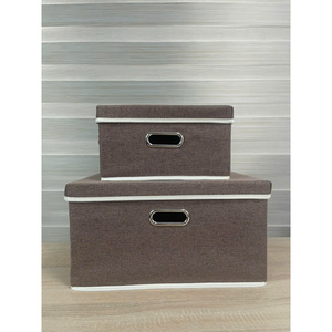Caja de Almacenamiento Plegable de Tela MA49 Marrón, 45x35x24cm, 1.3kg, para Ropa, Juguetes y Accesorios, Organización en Armarios y Espacios de Vida - Product Image 1