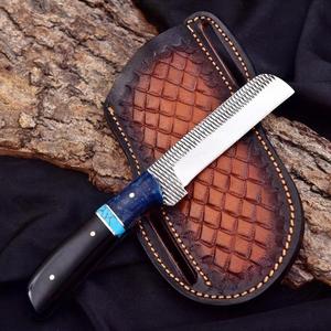 Couteau à lame fixe Western Bull Cutter avec incrustation turquoise et manche en résine bleue - Product Image 5