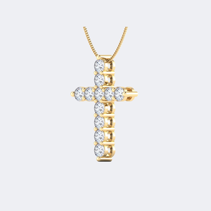 Collier pendentif croix serti de diamants taille ronde, aspect élégant, bijoux religieux, à porter au quotidien, cadeau tendance pour femmes et hommes - Product Image 3