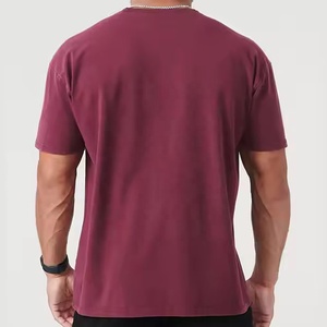 T-shirt blanc pour homme en coton 100% 250GSM, style streetwear, personnalisé OEM, avec impression par transfert thermique, sérigraphie DTG, teinture vintage délavée à l'acide. - Product Image 2