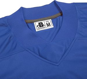 Maillot de sport bleu en polyester à manches courtes et col en V, léger, pour l'athlétisme, en polyester lavable - Product Image 5