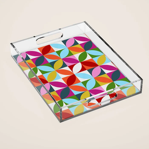 Colorful Printed Acrylic Serving Tray Premium Quality Affordable Price For Hotel Cafe Top <b>Table</b> Organizer Accent - Product Image 1