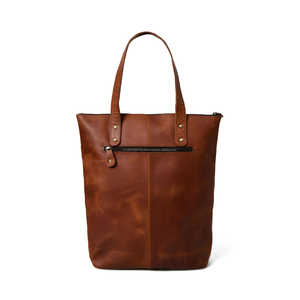 Bolso Tote de Cuero para Mujer, Gran Capacidad, Diseño Trenzado con Lona Reciclada en la Parte Posterior y Cierre de Cremallera, Venta al Por Mayor - Product Image 2