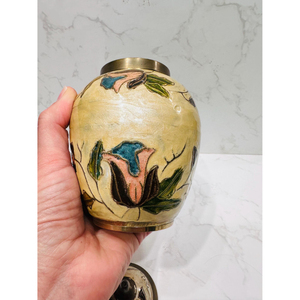 Pot à gingembre en métal avec couvercle, motif floral sur le dessus, pot de rangement décoratif de haute qualité pour la décoration de mariage, fournitures pour tables de maison - Product Image 4
